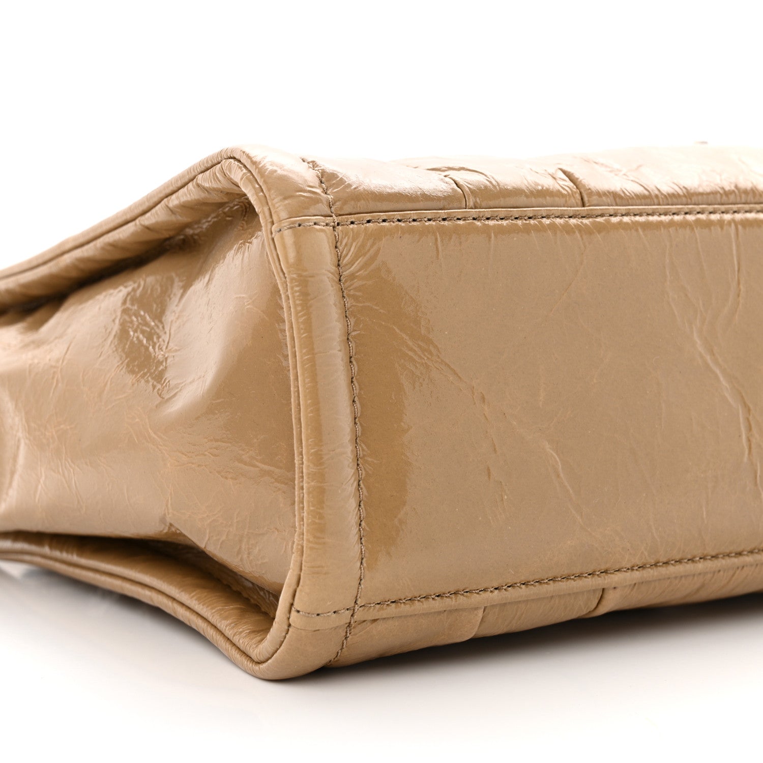 Marc Jacobs Shiny Crinkled Calfskin Mini The Tote Bag Light Brown 9 of 11