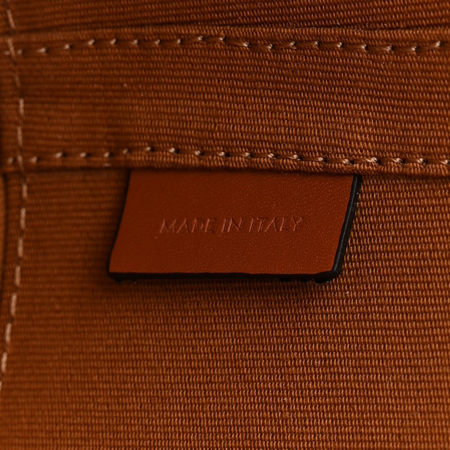 Calfskin Triomphe Canvas Medium Tambour Bag Tan
