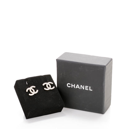 Chanel Crystal CC Earrings Silver 5 of 5
