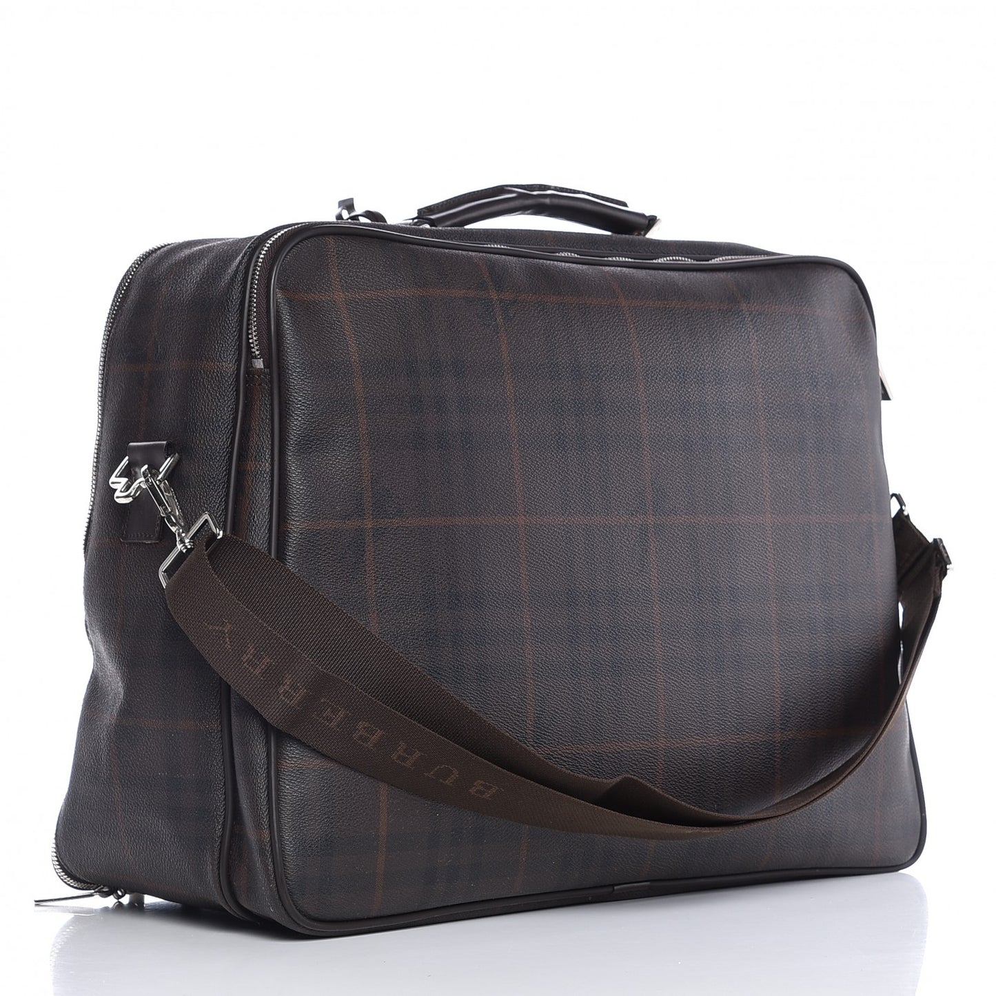 Smoked Haymarket Check Carry On Travel Bag Chocolate