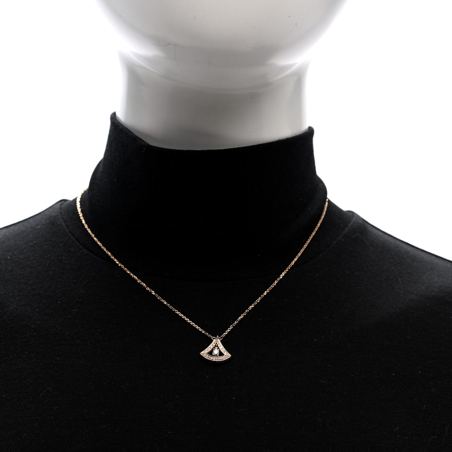 Bulgari 18K Rose Gold Diamond Divas' Dream Openwork Pave Pendant Necklace 2 of 4