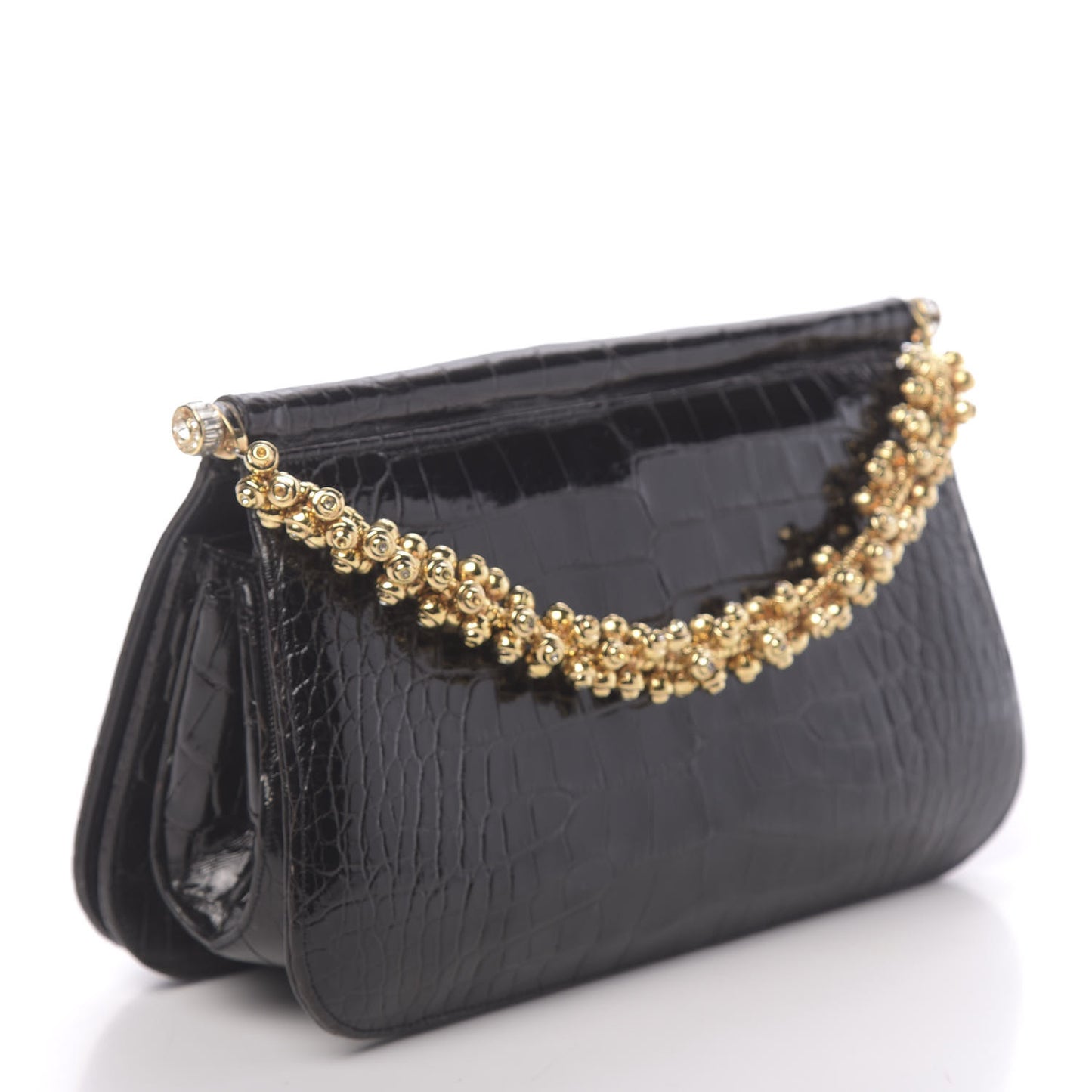 Alligator Crystal Evening Bag Black
