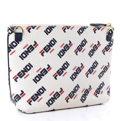 Fendi X FILA Vitello Mania Large Pyramid Cosmetic Case White Blueberry 3 of 8