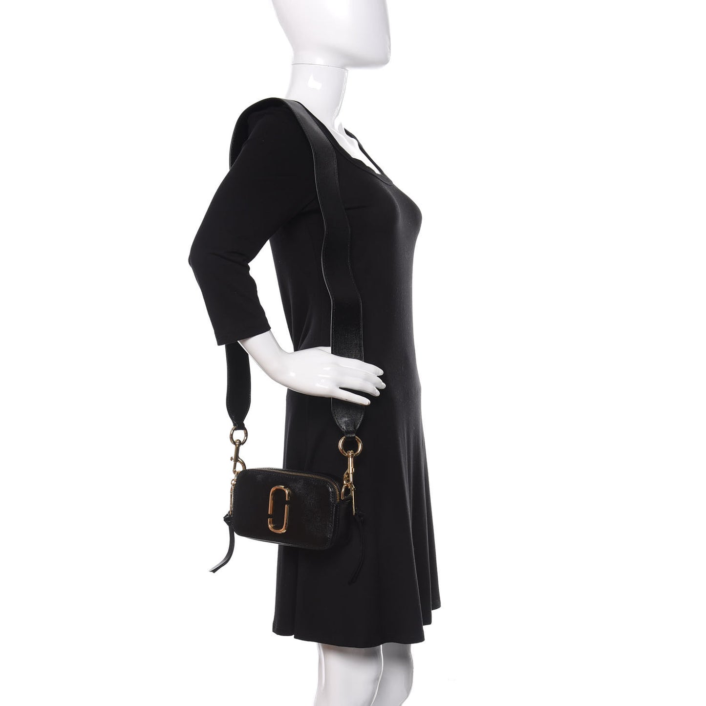 Saffiano Small Snapshot Camera Bag Black