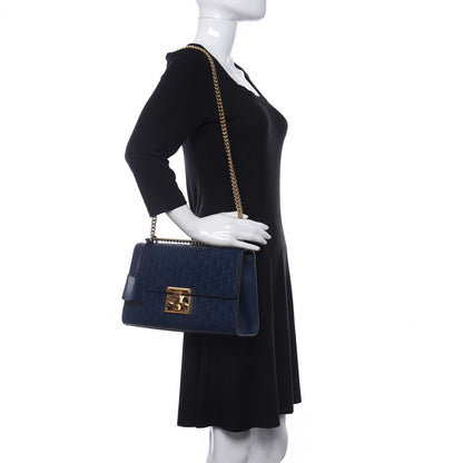 Gucci Guccissima Medium Padlock Shoulder Bag Blue Agata 2 of 10