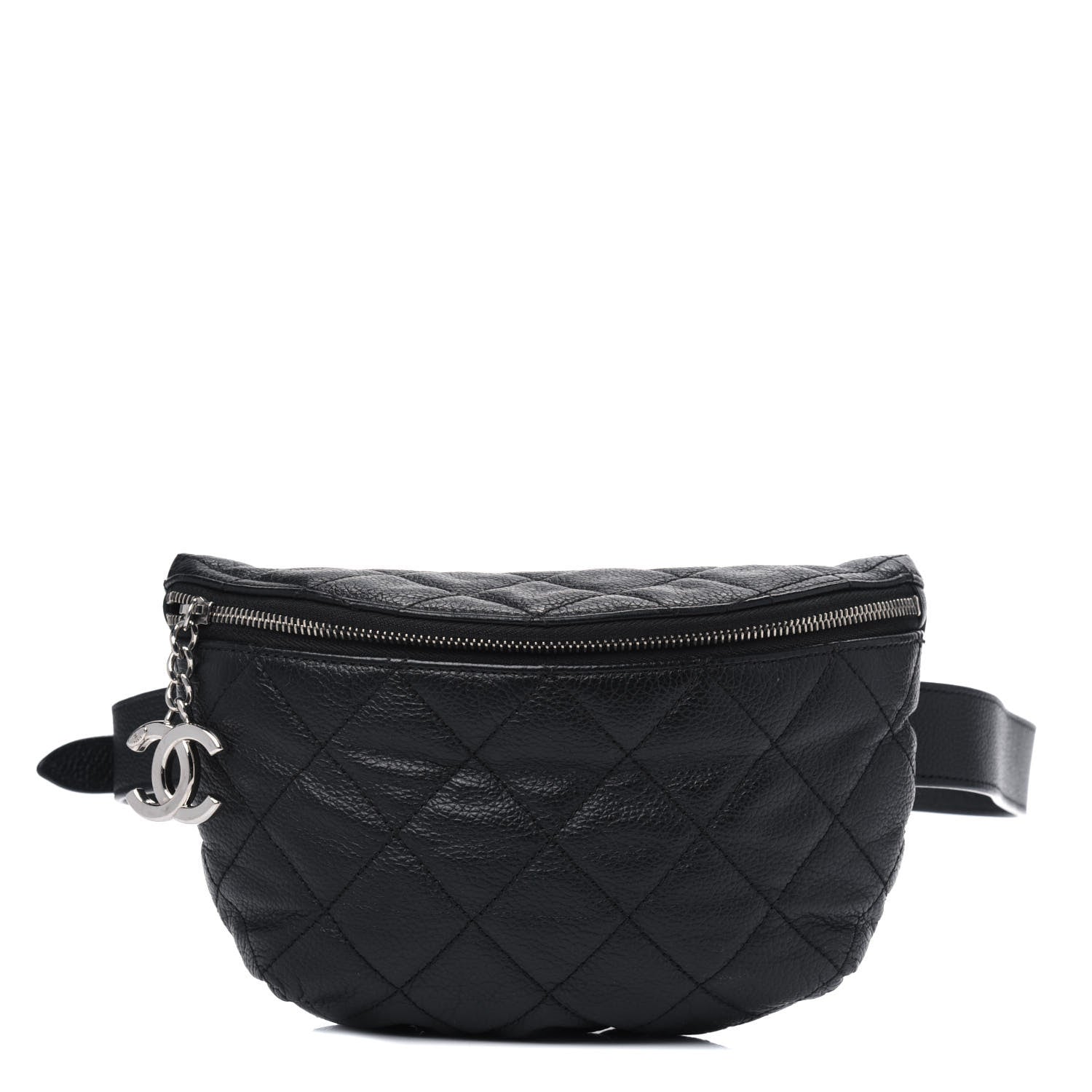 Chanel Grained Calfskin Quilted Waist Belt Bag Black 1 of 4