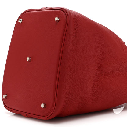 Hermes Taurillon Clemence Picotin Lock 26 GM Rouge Casaque 10 of 11