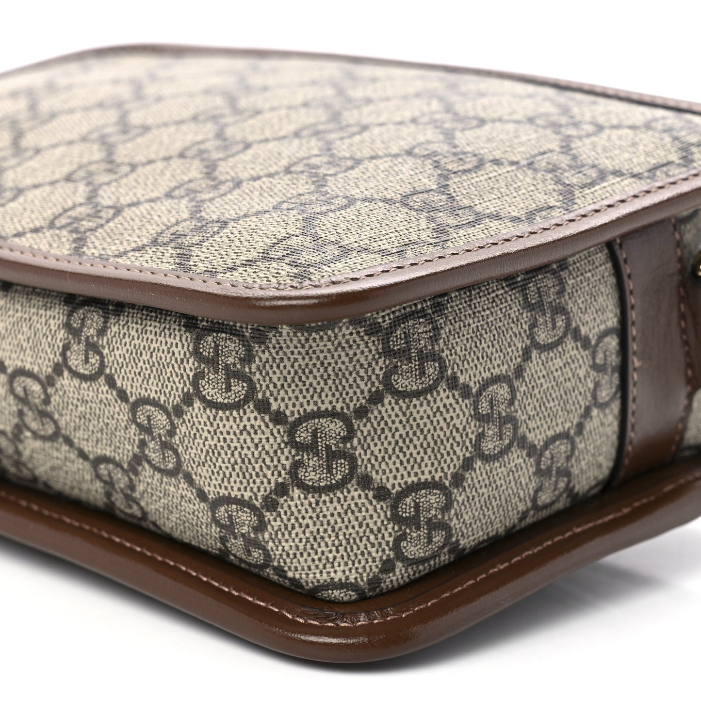 GG Supreme Monogram Azalea Calfskin Mini Retro Interlocking G Shoulder Bag Beige Ebony Brown Sugar