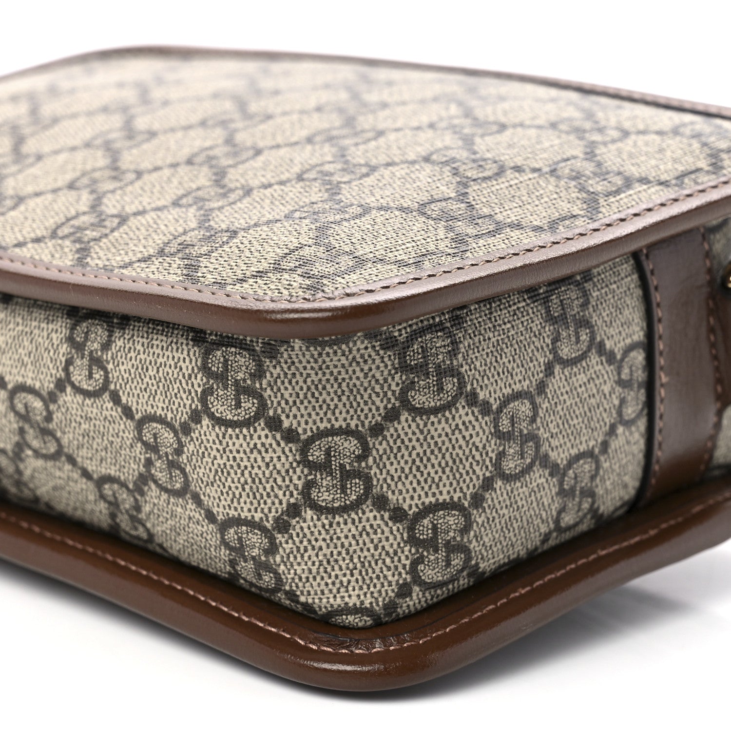 Gucci GG Supreme Monogram Azalea Calfskin Mini Retro Interlocking G Shoulder Bag Beige Ebony Brown Sugar 11 of 11