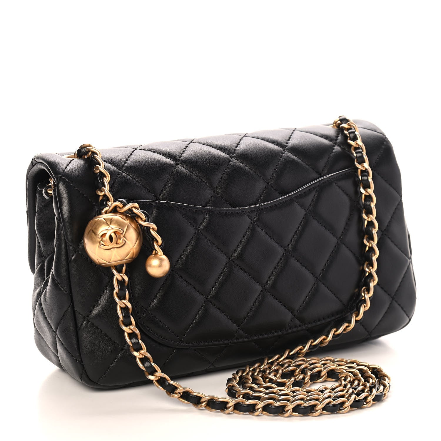 Chanel Lambskin Quilted Mini Rectangular Pearl Crush Flap Black 3 of 9