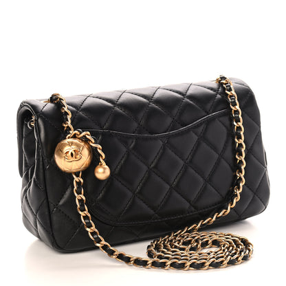 Chanel Lambskin Quilted Mini Rectangular Pearl Crush Flap Black 3 of 9