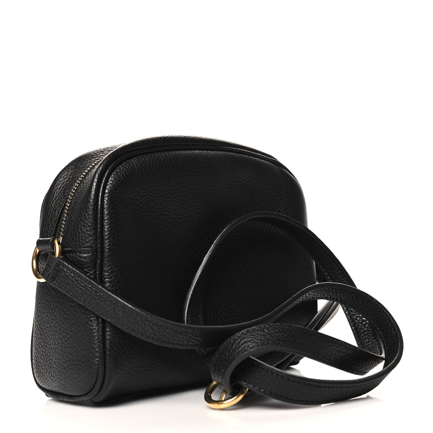 Calfskin Travel Camera Crossbody Bag Black