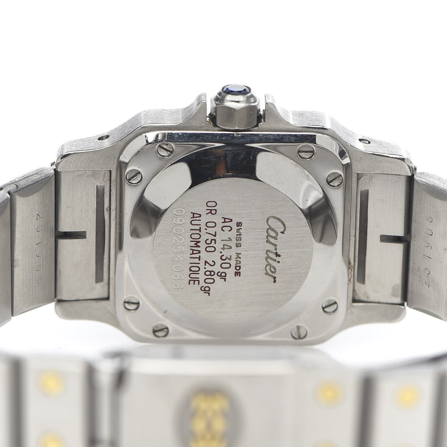 Stainless Steel 18K Yellow Gold 24mm Santos De Cartier Galbee Automatic Watch