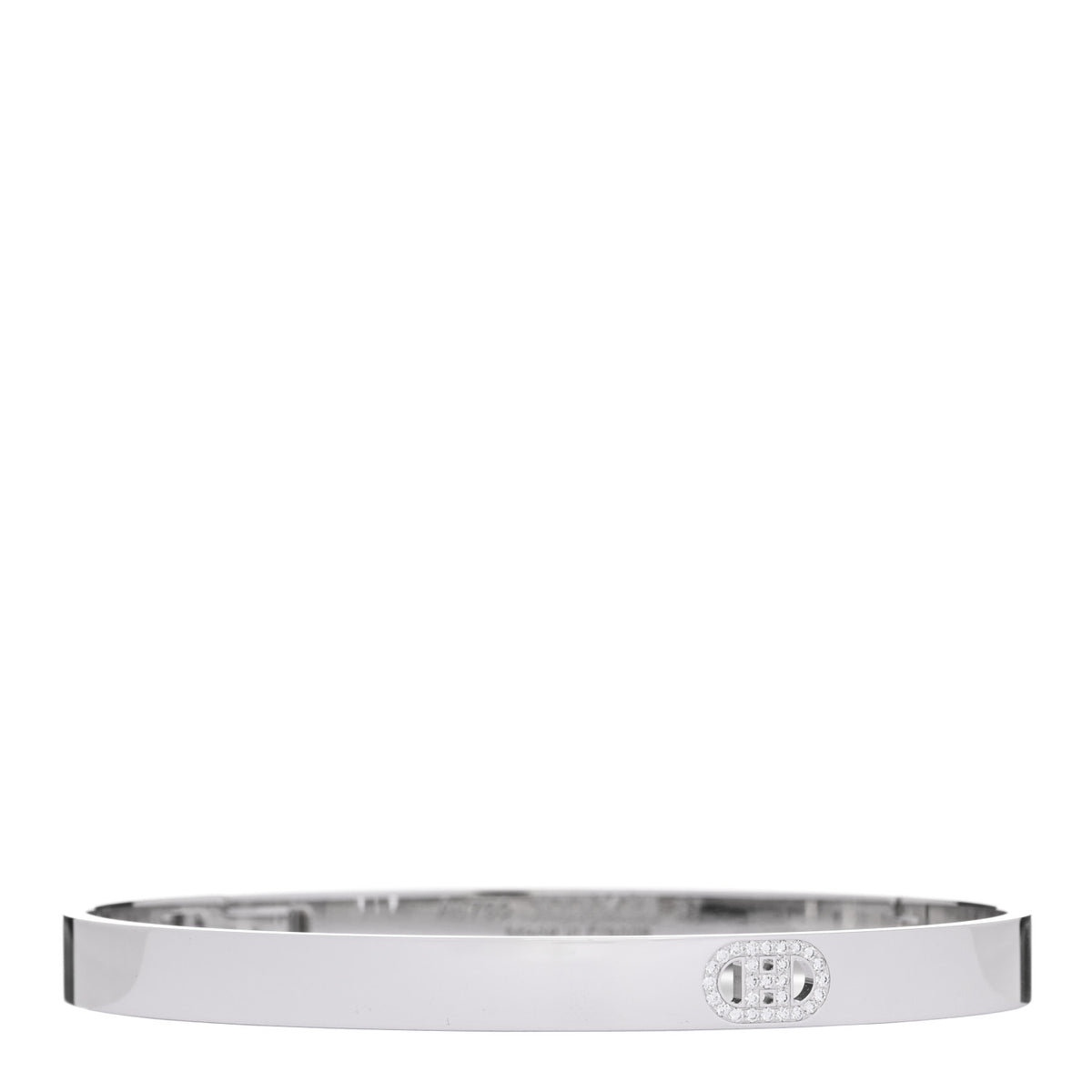 Hermes 18K White Gold Diamond PM H D'Ancre Bracelet ST 1 of 4