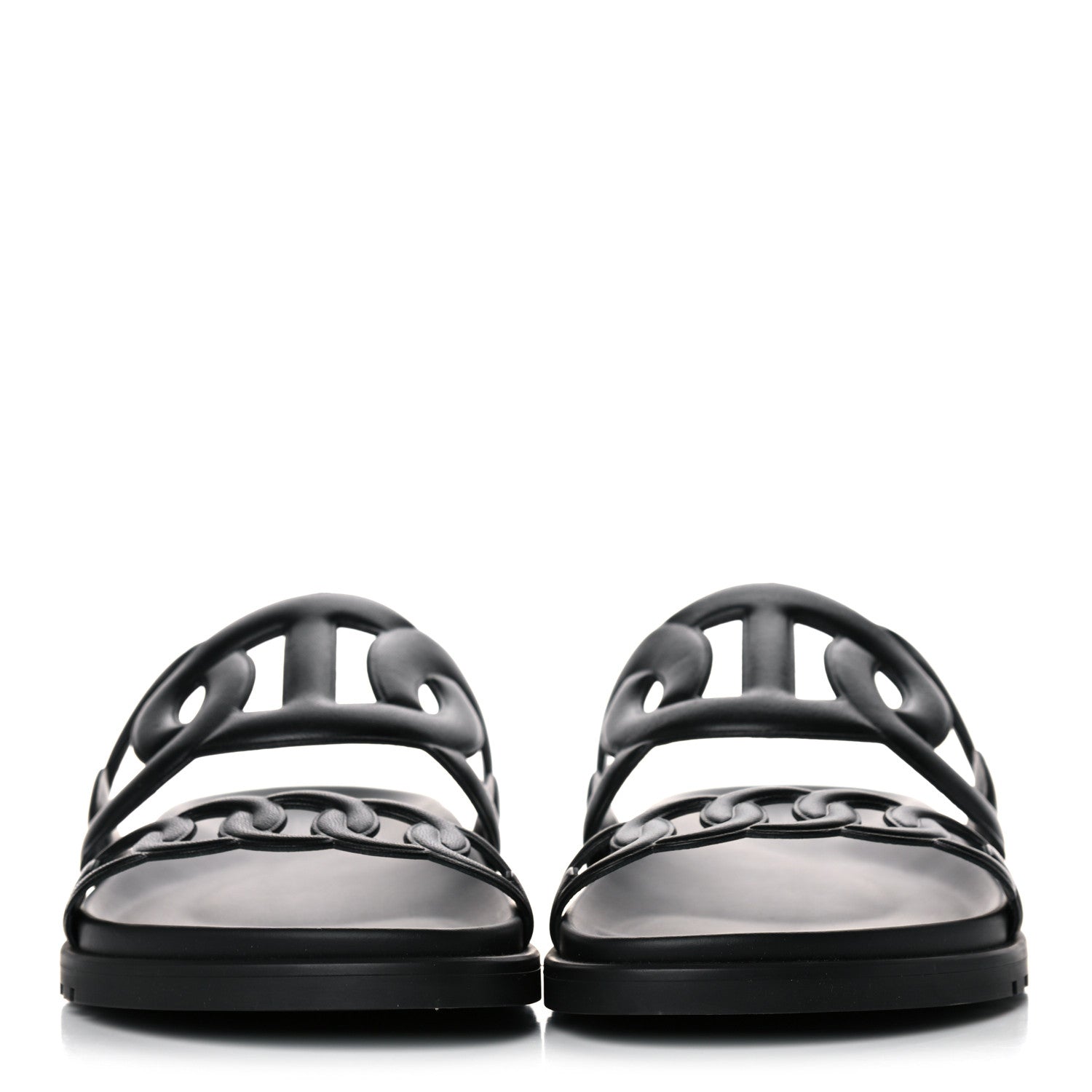 Hermes Nappa Womens Extra Sandals 38.5 Black 2 of 9