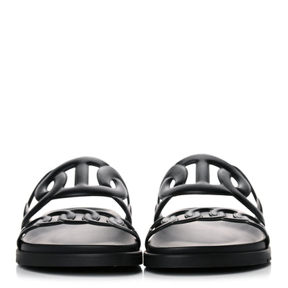 Hermes Nappa Womens Extra Sandals 38.5 Black 2 of 9