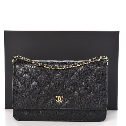 Chanel Caviar Quilted Wallet On Chain WOC Black 9 of 9