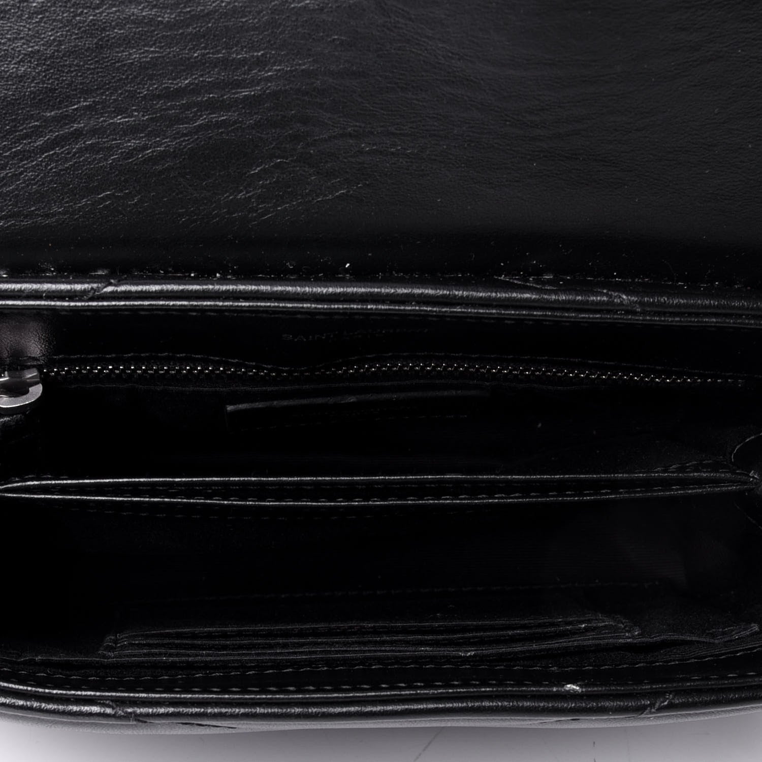 Saint Laurent Calfskin Y Quilted Monogram Toy Loulou Crossbody Bag Black 4 of 4