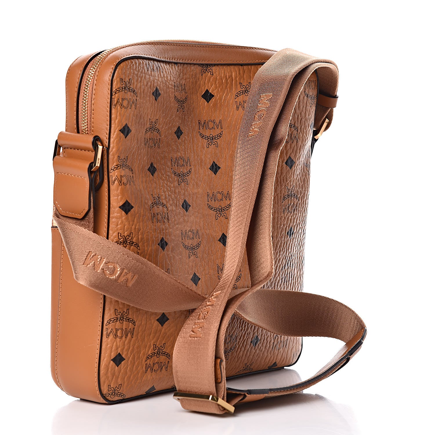 MCM Calfskin Visetos Ottomar Messenger Cognac 3 of 11