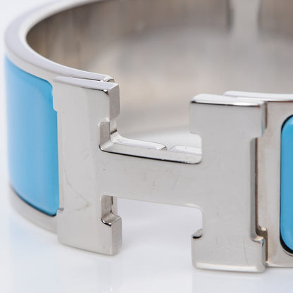 Hermes Enamel Clic Clac H Wide Bracelet PM Blue Jean 5 of 5