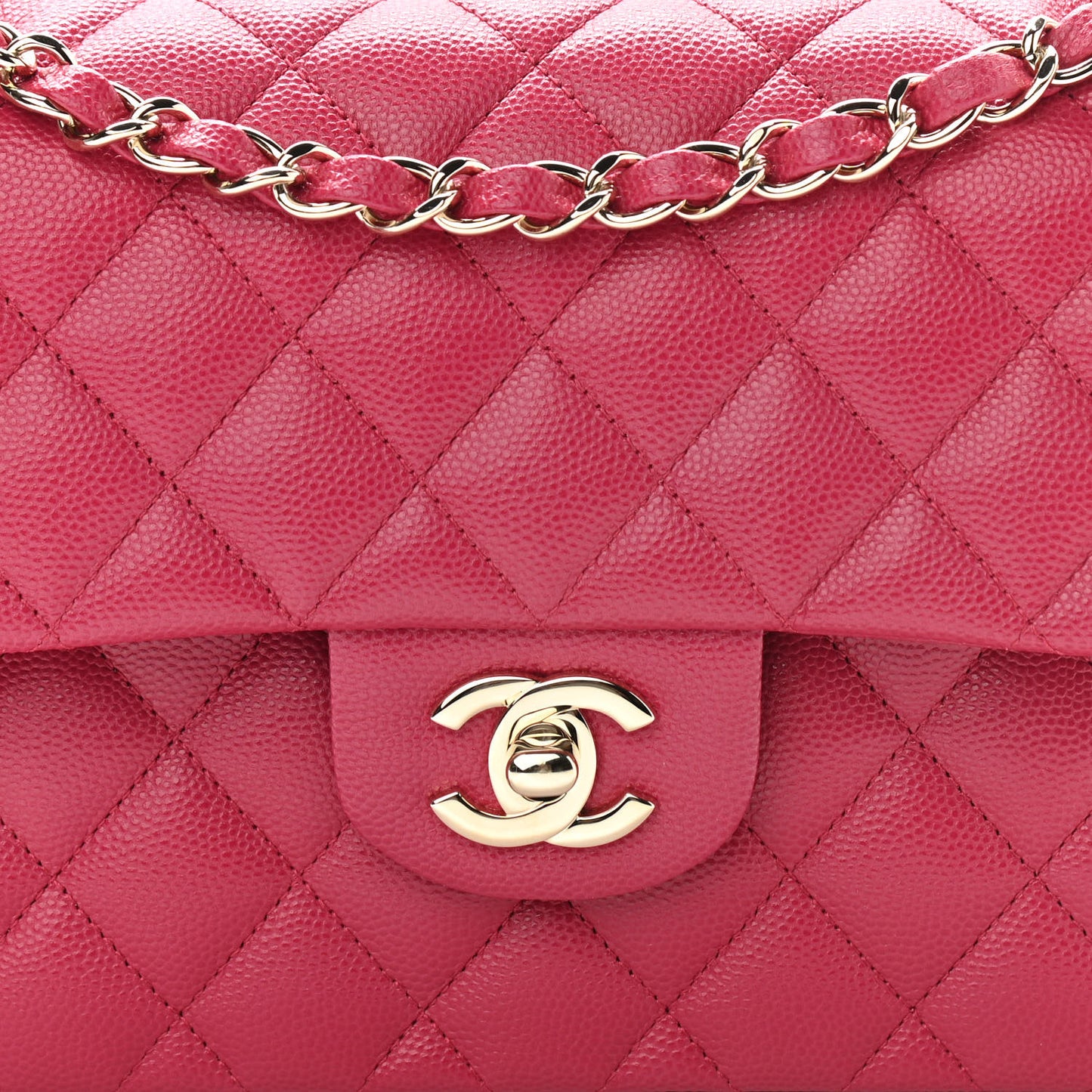 Caviar Quilted Small Double Flap Dark Pink