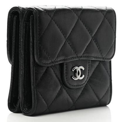 Chanel Lambskin Quilted Double Sided Wallet Black 3 of 10