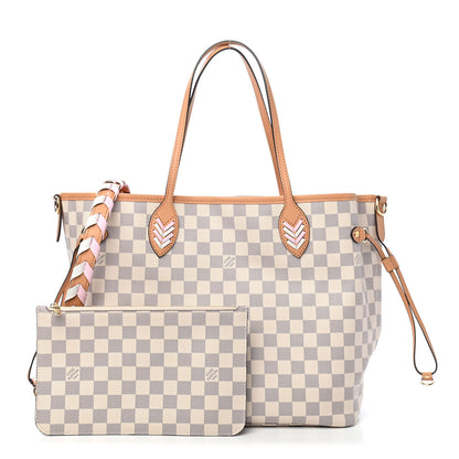 Louis Vuitton Damier Azur Braided Neverfull MM Pink 1 of 10
