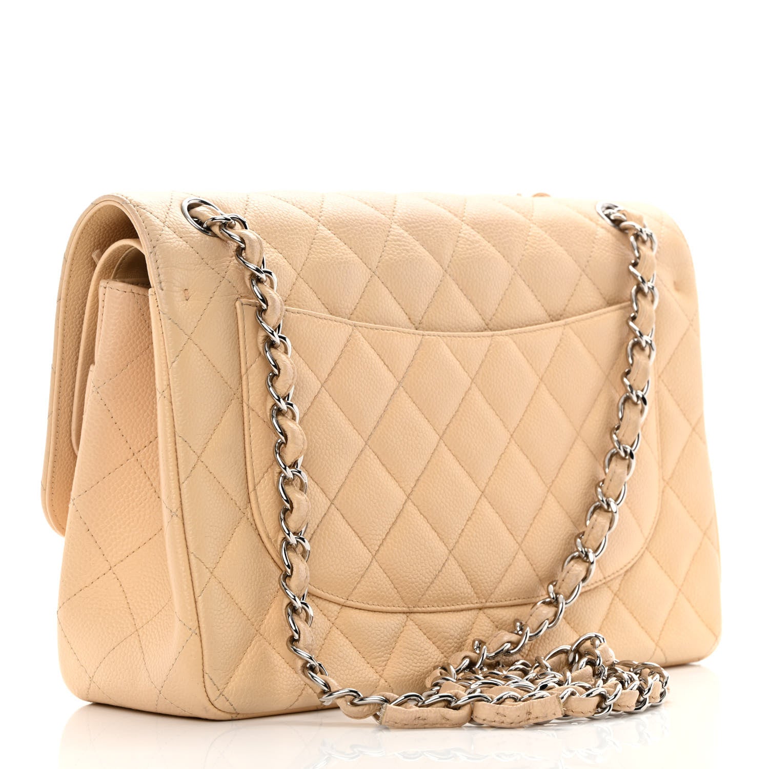 Chanel Caviar Quilted Jumbo Double Flap Beige 3 of 16