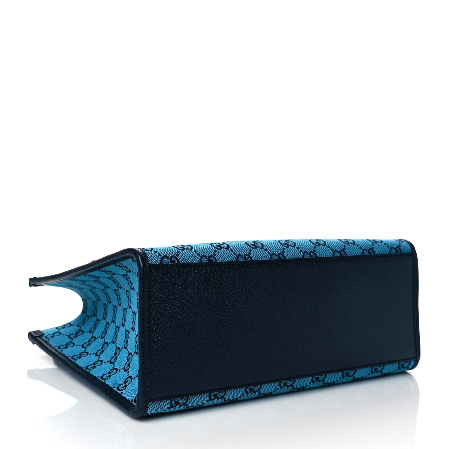 Monogram Multicolor Textured Dollar Calfskin Small Retro Interlocking G Tote Bag Light Blue