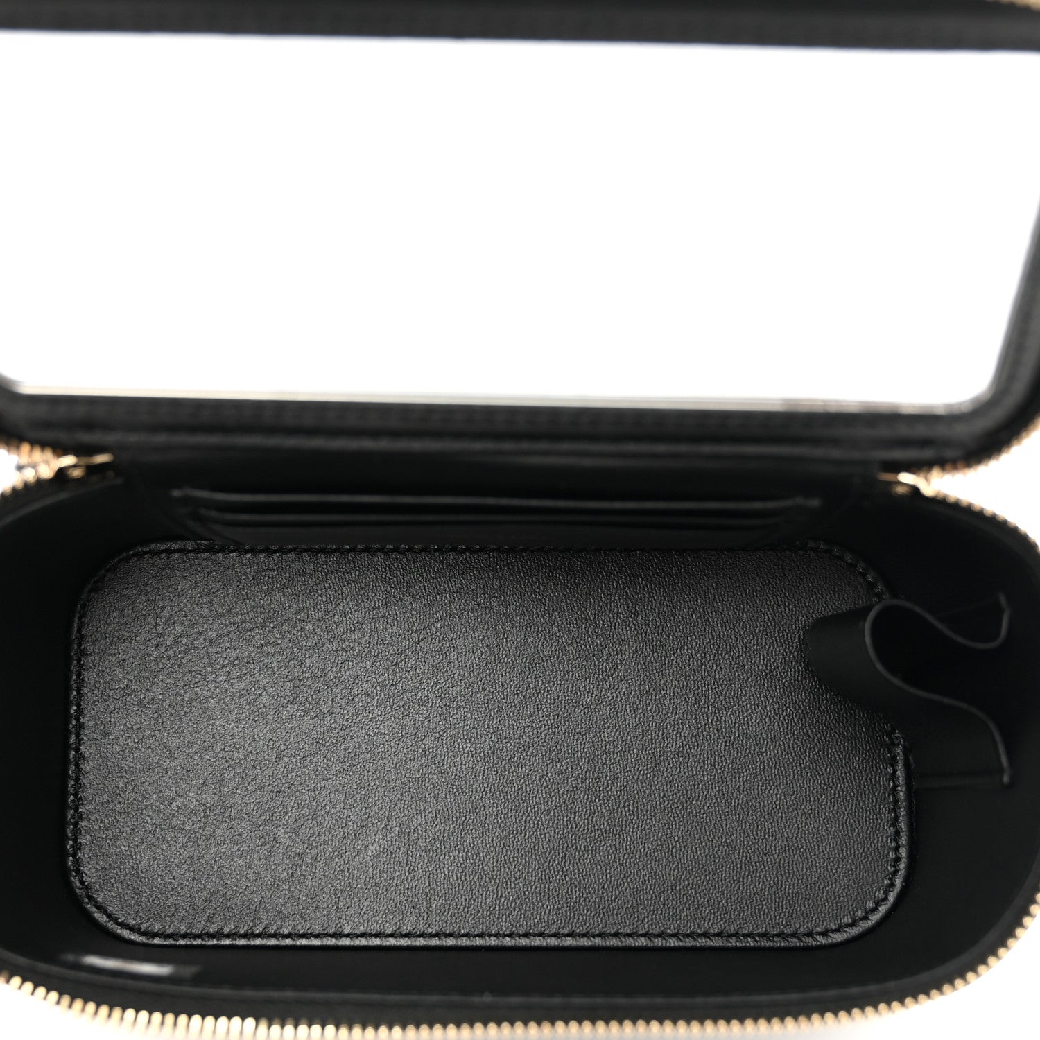 Chanel Lambskin Quilted Metal Small Top Handle Vanity Case With Chain Black 5 of 10