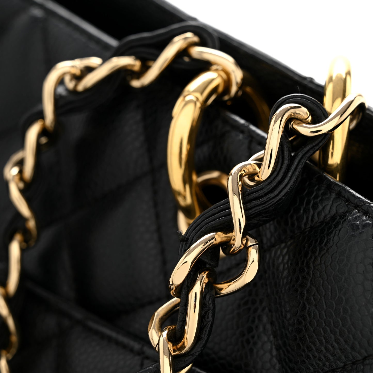 Caviar Quilted Grand Shopping Tote GST Black