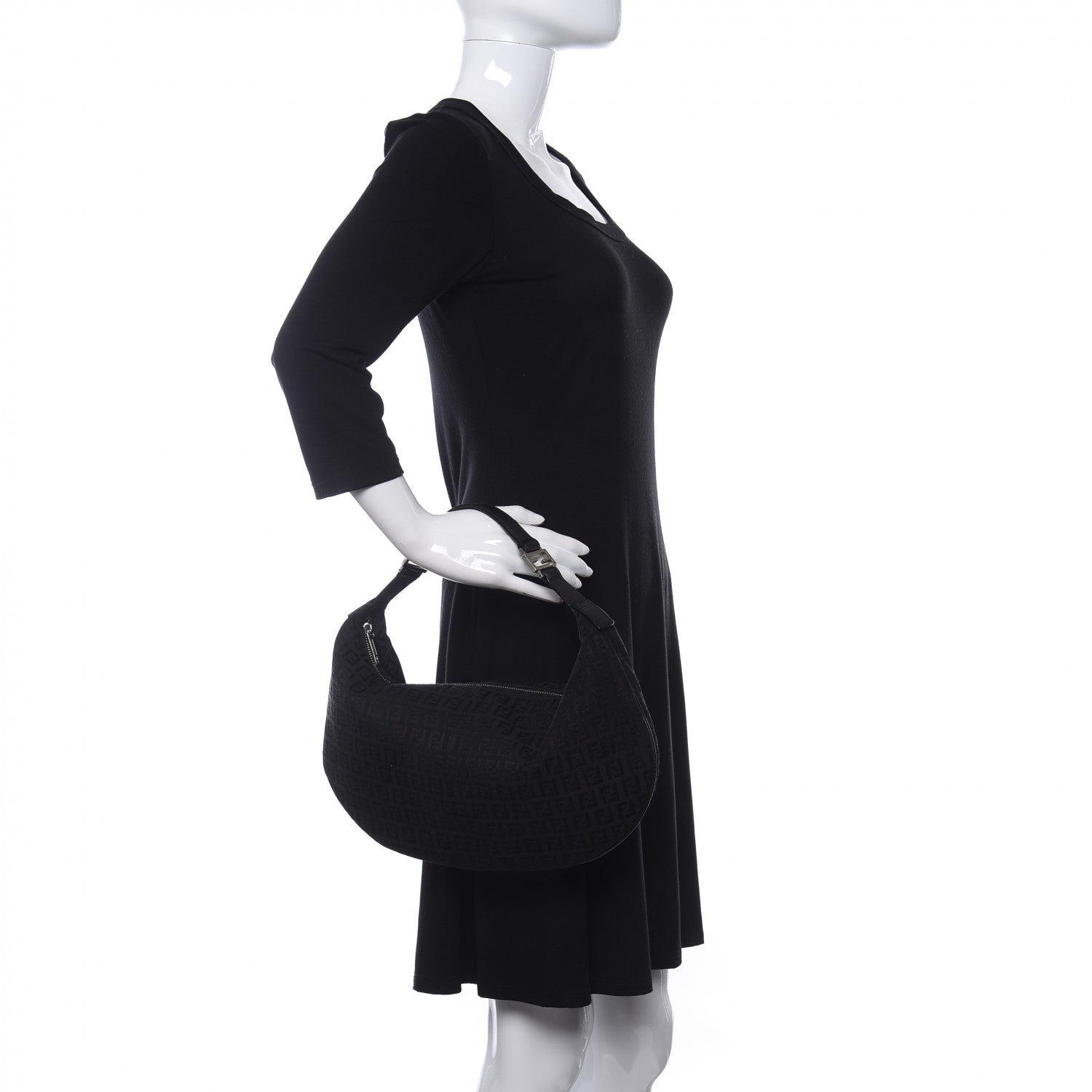 Fendi Zucchino Medium Chef Hobo Black 2 of 10