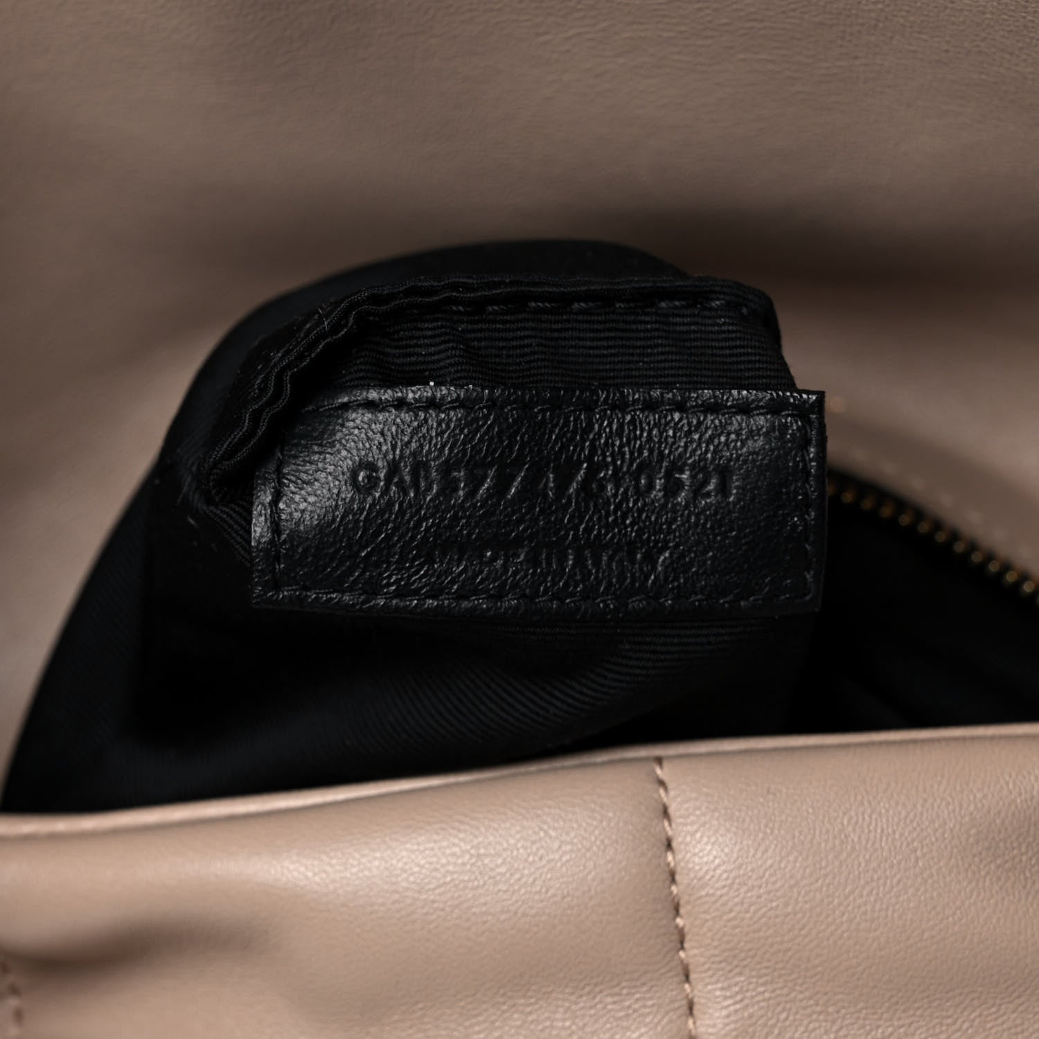 Saint Laurent Lambskin Quilted Small Loulou Puffer Monogram Chain Satchel Dark Beige 8 of 14