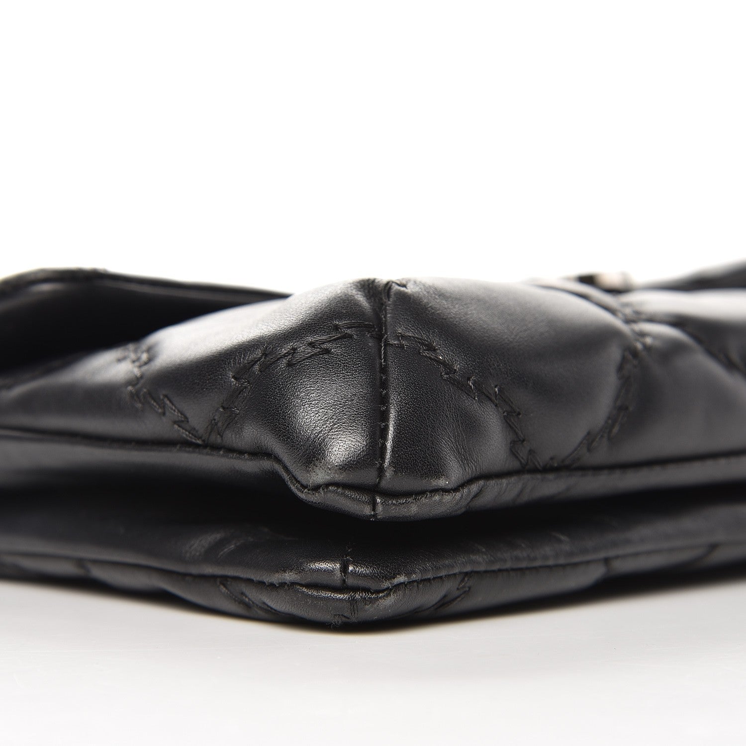 Chanel Calfskin Quilted Double Stitch Hamptons Clutch with Chain Black 8 of 11