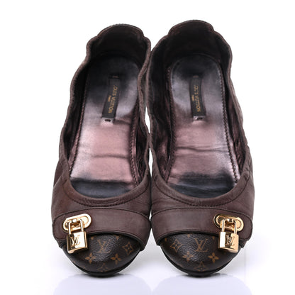 Louis Vuitton Monogram Suede Lucky Ballerina Flats 39 Brown 5 of 18