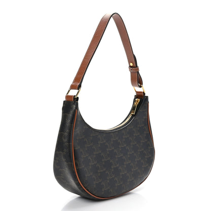 Celine Triomphe Canvas Calfskin Ava Shoulder Bag Tan 3 of 8