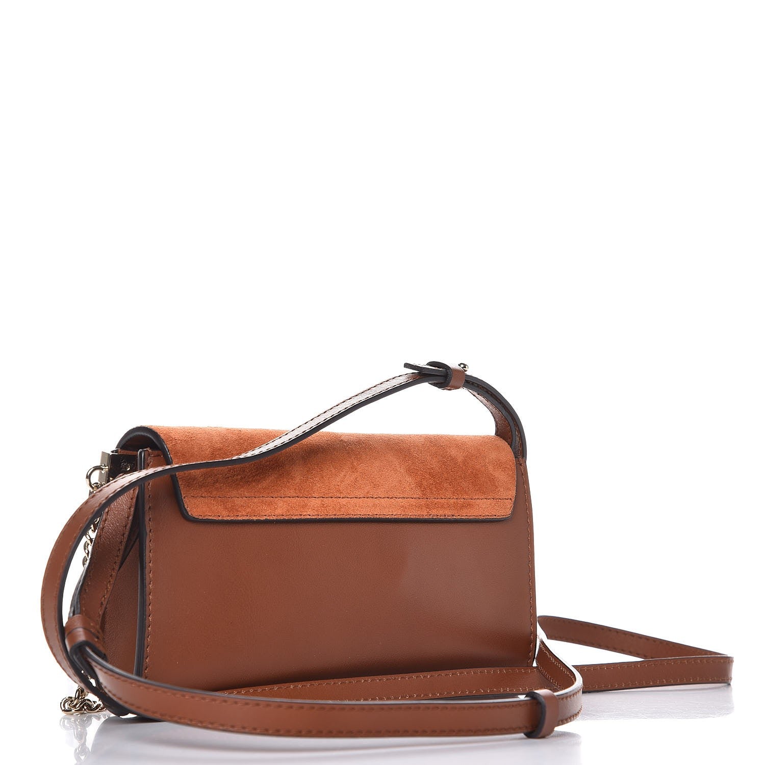 Chloe Suede Calfskin Mini Faye Shoulder Bag Tobacco 3 of 7