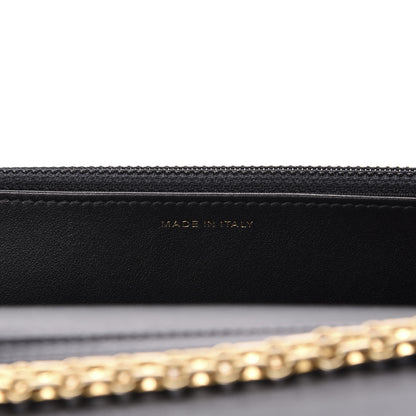 Chanel Calfskin Crocodile Embossed Graffiti 2.55 Cocodile Reissue Wallet On Chain WOC Black Gold 9 of 12