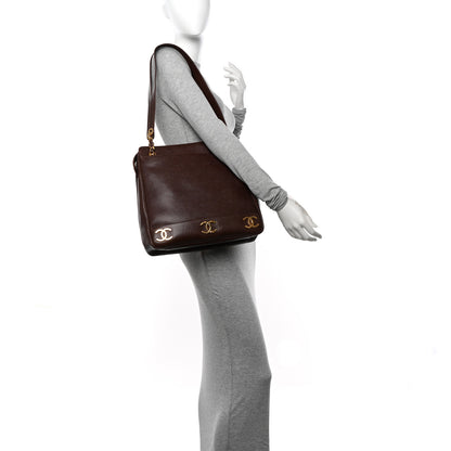 Chanel Caviar CC Shoulder Bag Dark Brown 2 of 14