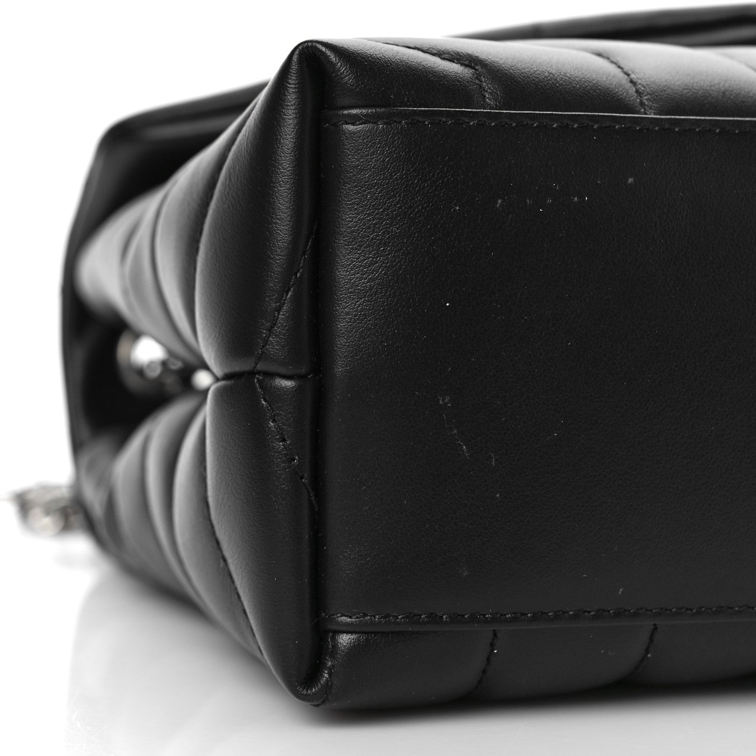 Saint Laurent Calfskin Y Quilted Monogram Small Loulou Chain Satchel Black 6 of 8