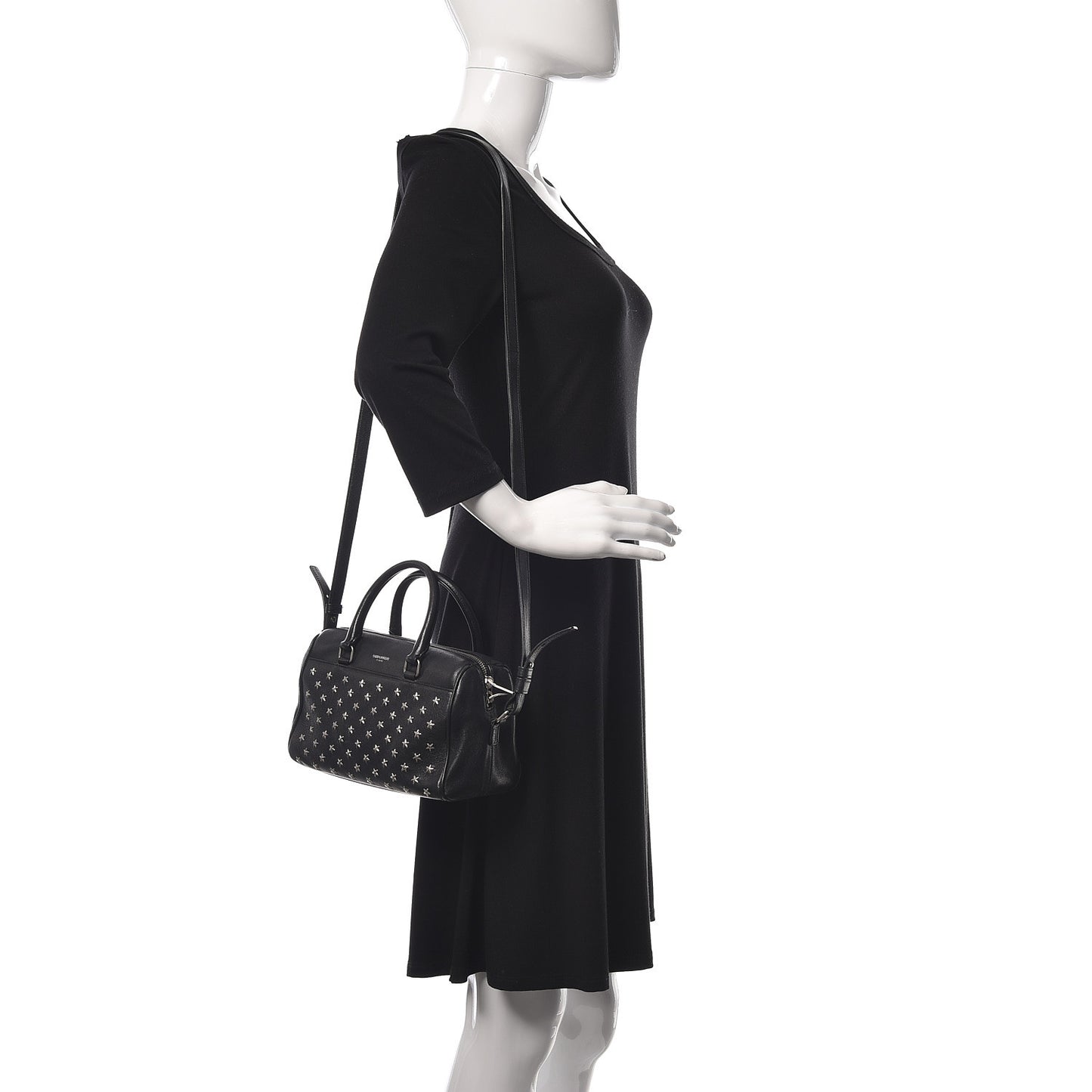 Calfskin Star Studded Classic Baby Duffle Black