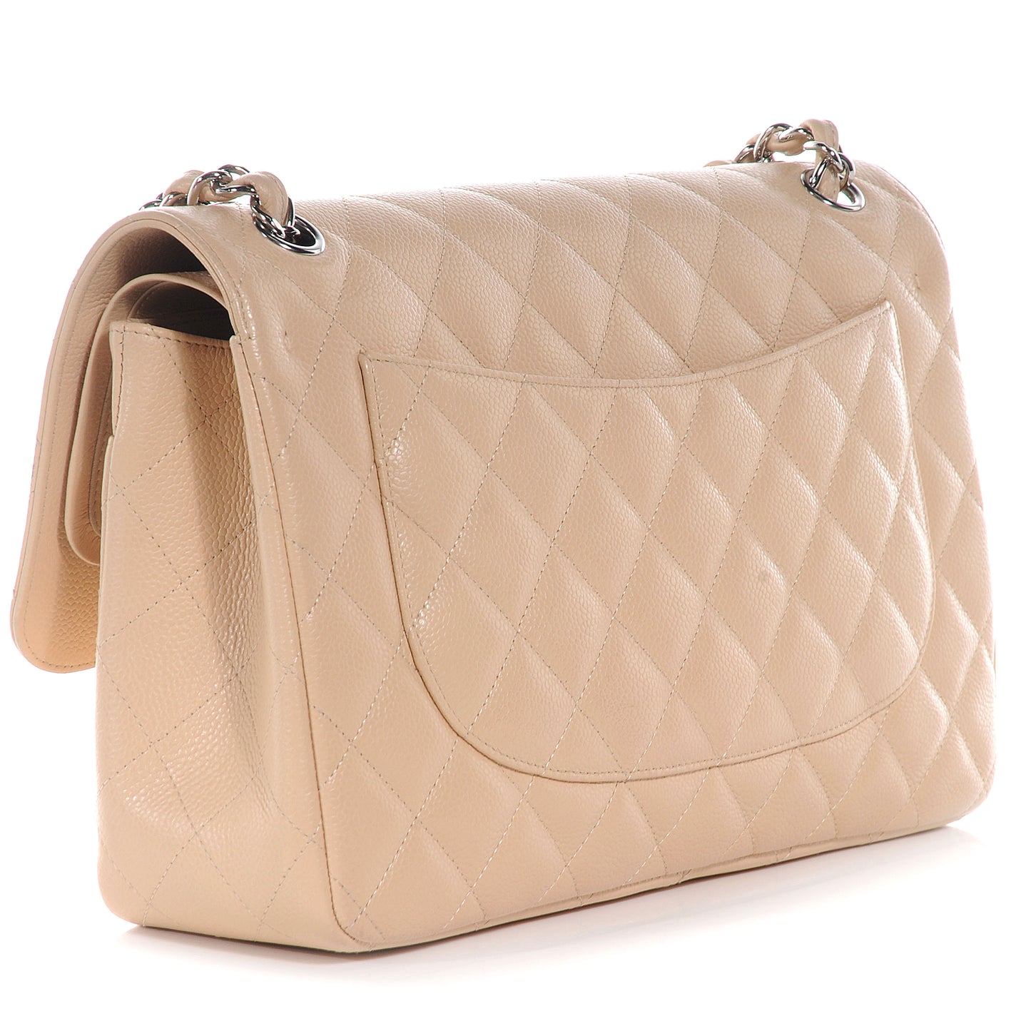 Caviar Jumbo Double Flap Beige