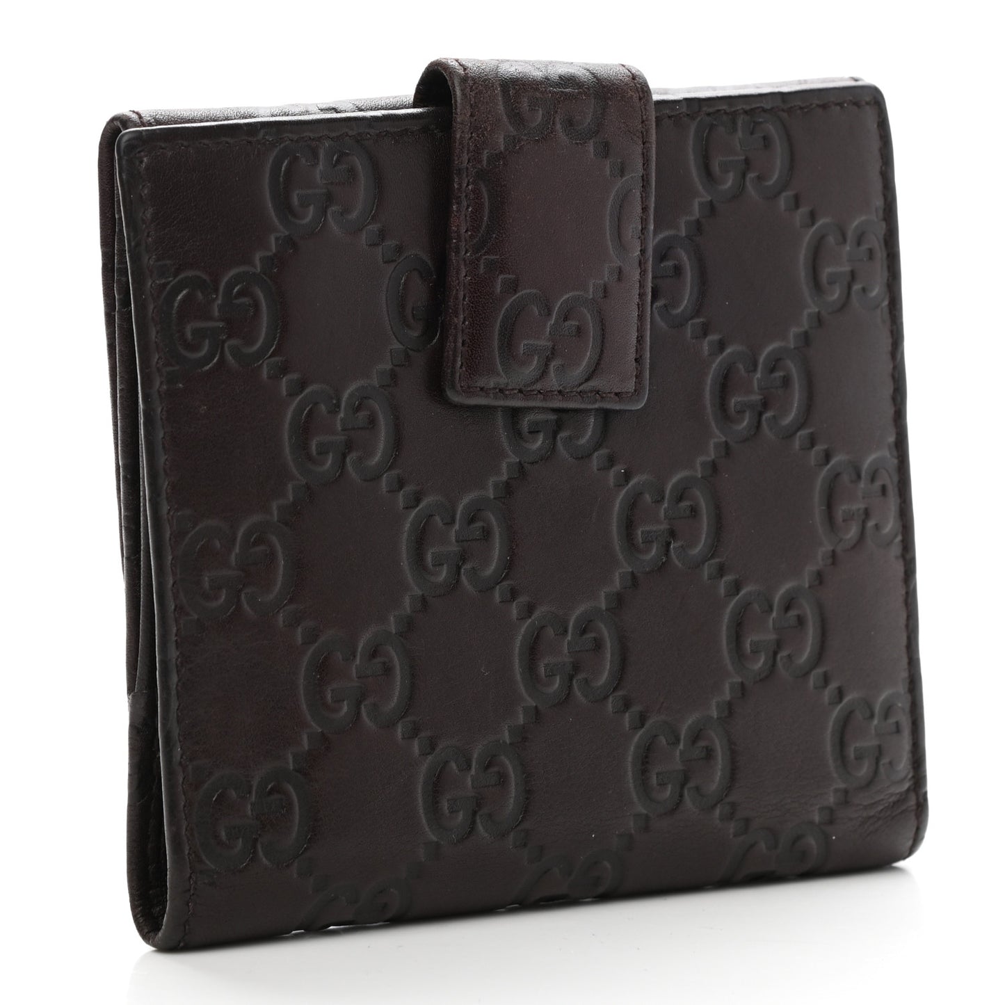Guccissima Princy French Flap Wallet Chocolate Brown
