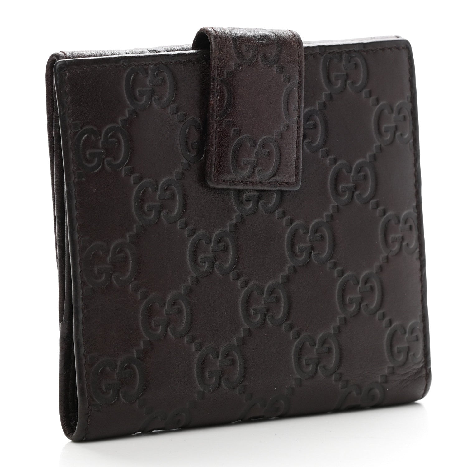 Gucci Guccissima Princy French Flap Wallet Chocolate Brown 3 of 9