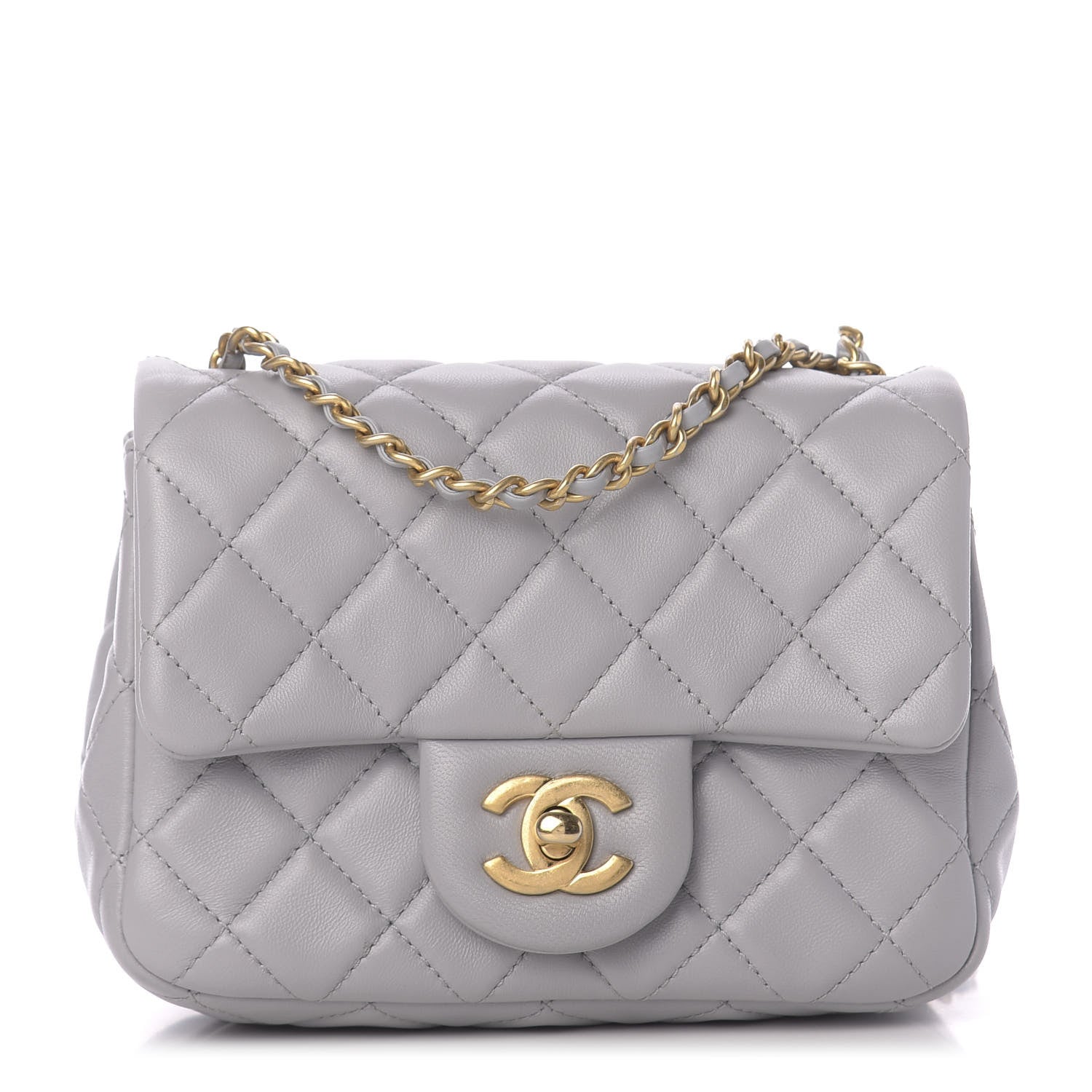 Chanel Lambskin Quilted Mini Pearl Crush Flap Light Grey 1 of 11