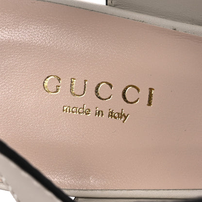 Gucci Cosmos Softy Calfskin Wooden Interlocking G Cut-Out 30/120mm Platform Sandals 38 Mystic White 9 of 14