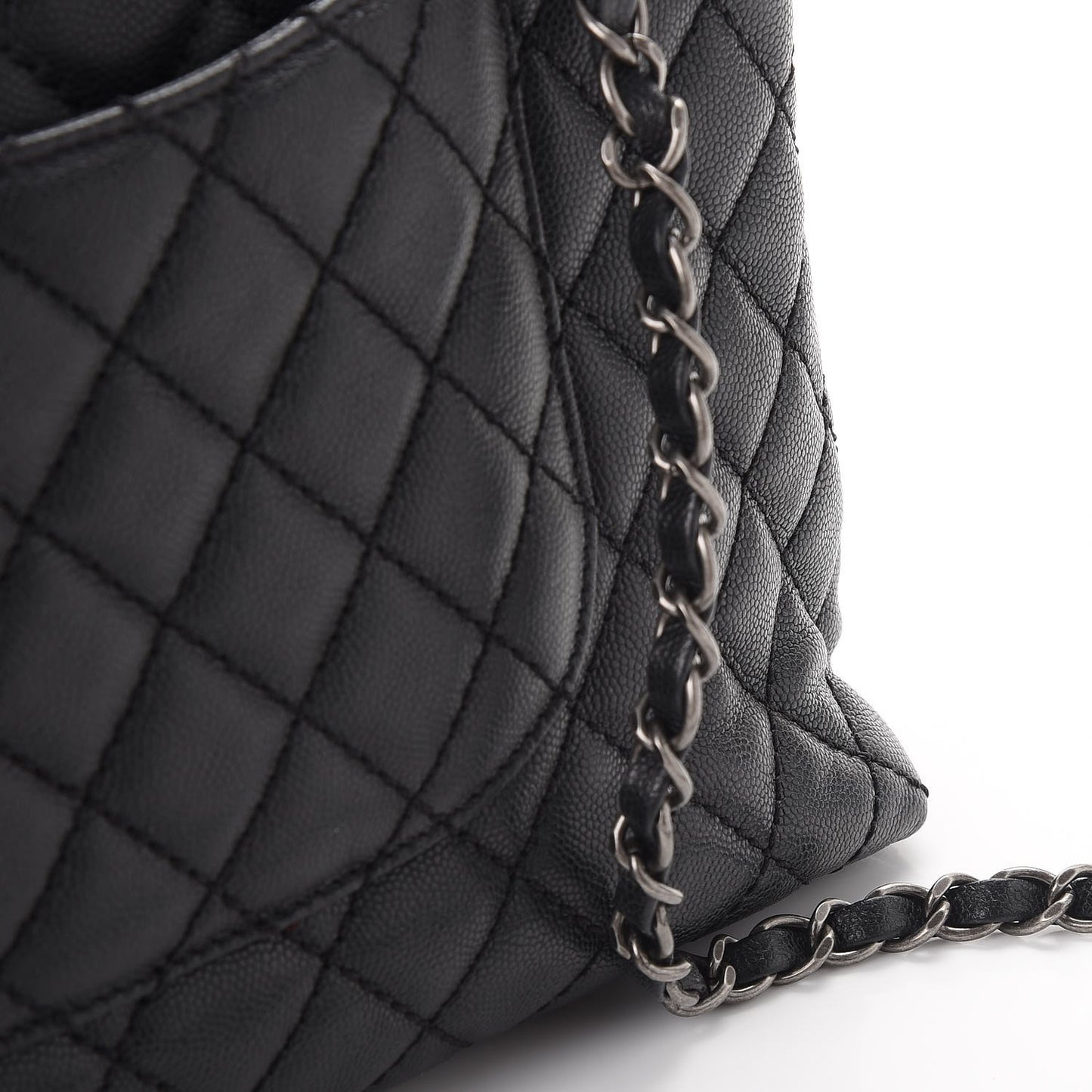 Caviar Quilted Medium Coco Handle Flap Black