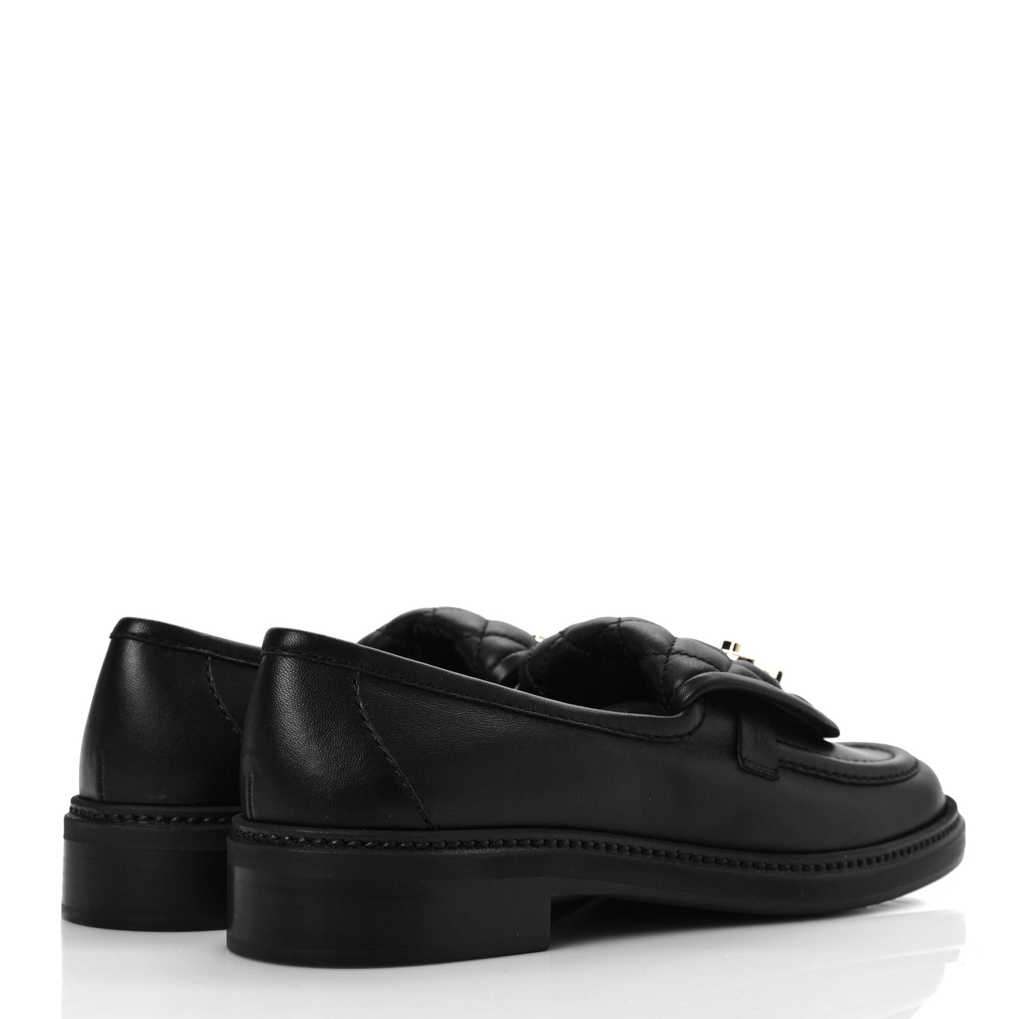 Lambskin Quilted CC Turnlock Loafers 39 Black