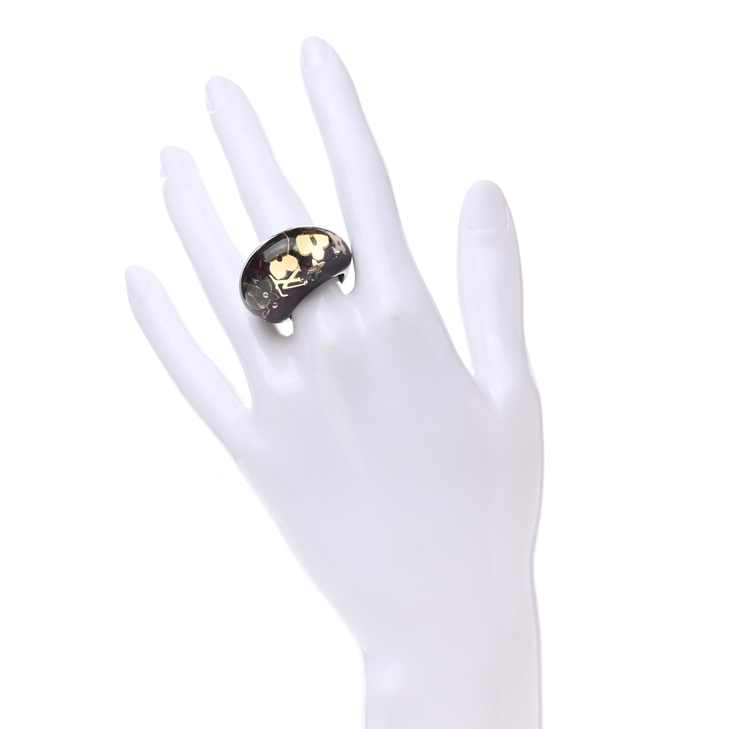 Louis Vuitton Resin Swarovski Crystal Inclusion Ring 6 Amarante 2 of 3