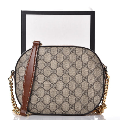 Gucci GG Supreme Monogram Cuoio Toscano Mini Chain Shoulder Bag Beige Ebony Cuir 8 of 8